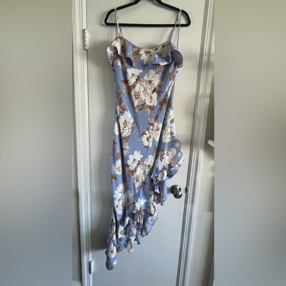 Floral Asymmetrical Ruffle Dress - Picture 2 of 3